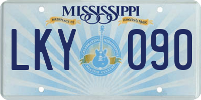 MS license plate LKY090