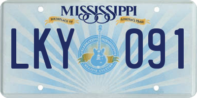 MS license plate LKY091