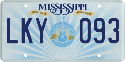 MS license plate LKY093