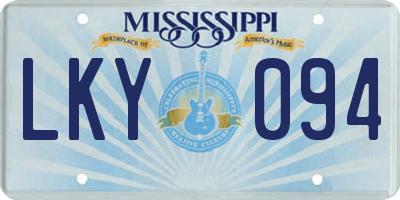 MS license plate LKY094