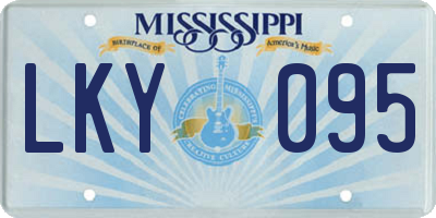 MS license plate LKY095