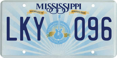 MS license plate LKY096