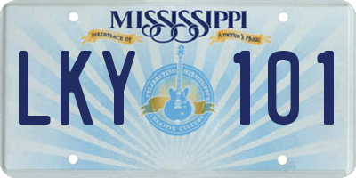 MS license plate LKY101