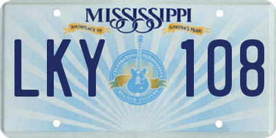 MS license plate LKY108