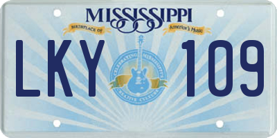 MS license plate LKY109
