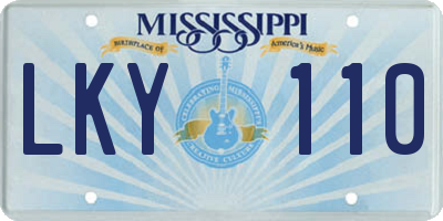 MS license plate LKY110