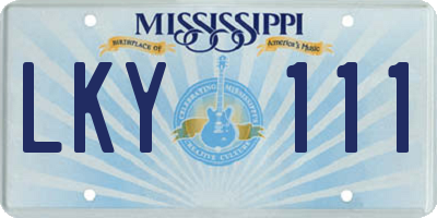 MS license plate LKY111