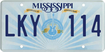 MS license plate LKY114
