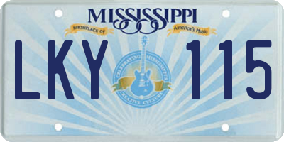 MS license plate LKY115