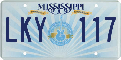 MS license plate LKY117