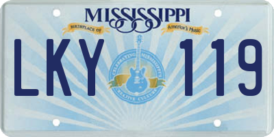 MS license plate LKY119