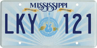 MS license plate LKY121