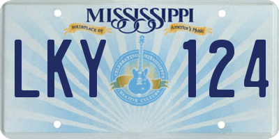 MS license plate LKY124