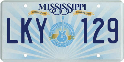 MS license plate LKY129
