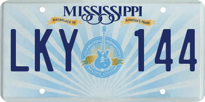 MS license plate LKY144