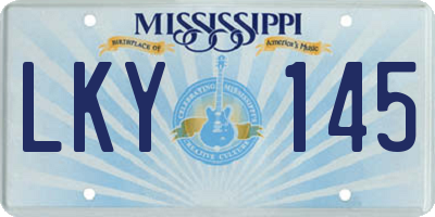 MS license plate LKY145
