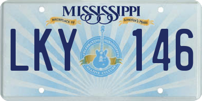MS license plate LKY146