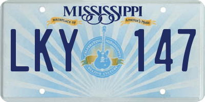 MS license plate LKY147