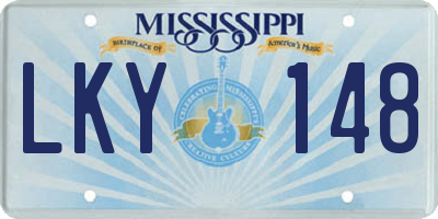 MS license plate LKY148