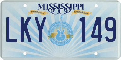 MS license plate LKY149