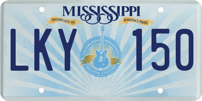 MS license plate LKY150