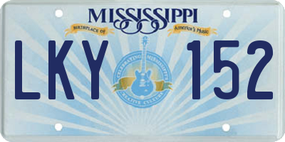 MS license plate LKY152