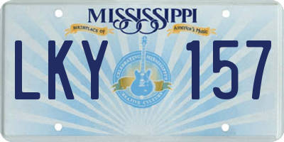 MS license plate LKY157