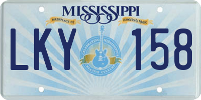 MS license plate LKY158
