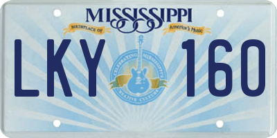 MS license plate LKY160