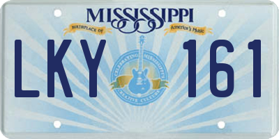 MS license plate LKY161