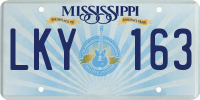 MS license plate LKY163