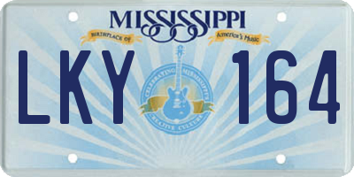 MS license plate LKY164
