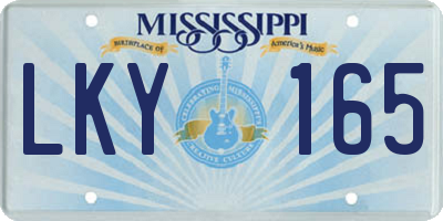 MS license plate LKY165