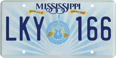 MS license plate LKY166