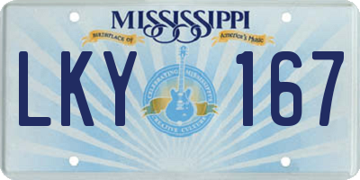 MS license plate LKY167