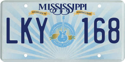 MS license plate LKY168