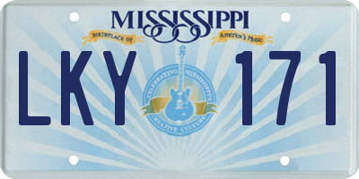 MS license plate LKY171