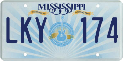 MS license plate LKY174