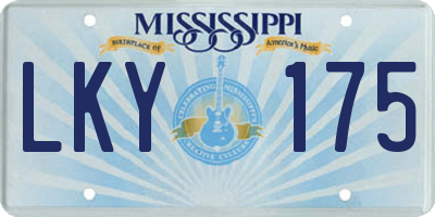 MS license plate LKY175