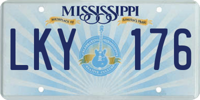 MS license plate LKY176