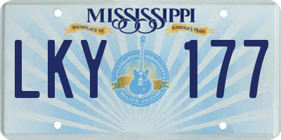 MS license plate LKY177