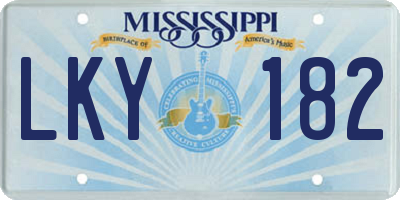 MS license plate LKY182