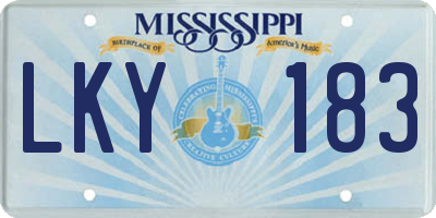 MS license plate LKY183