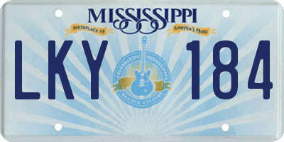MS license plate LKY184
