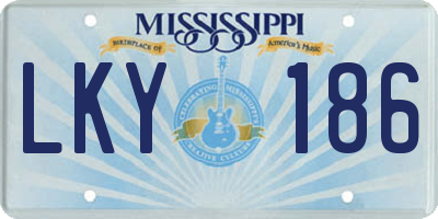 MS license plate LKY186