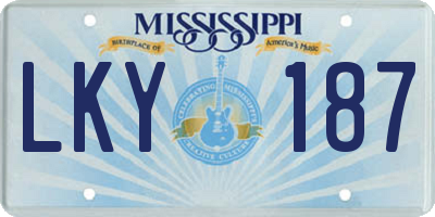 MS license plate LKY187