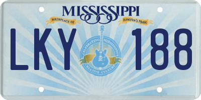 MS license plate LKY188