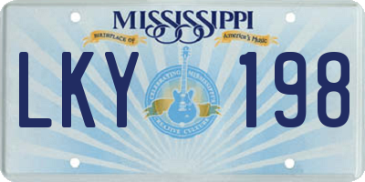 MS license plate LKY198