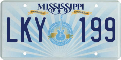 MS license plate LKY199