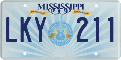 MS license plate LKY211